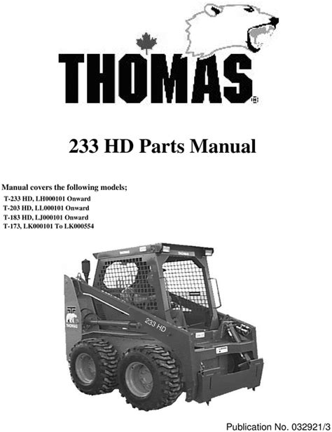 thomas 233 skid steer|thomas skid steer manuals.